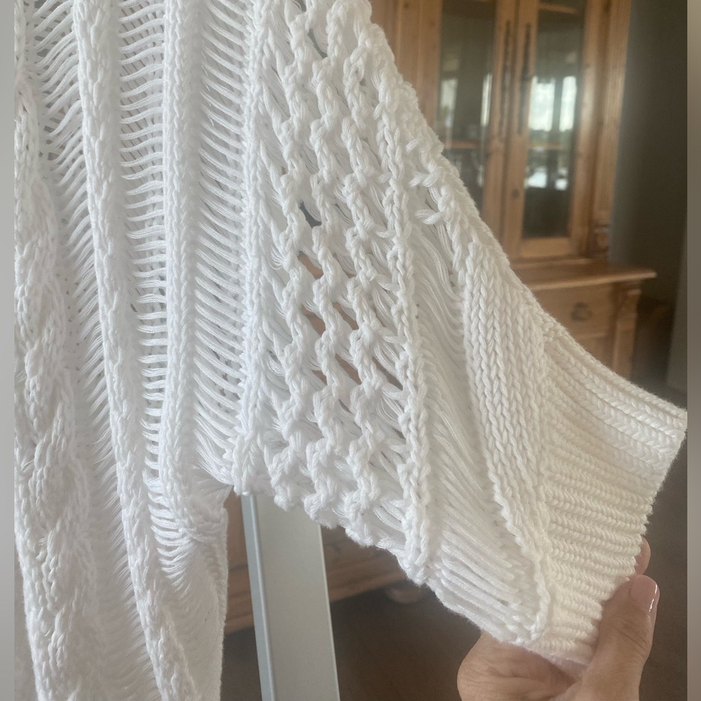NWT Moth by Anthropologie dolman sleeve knitted cardigan, white Size XS - Picture 4 of 13